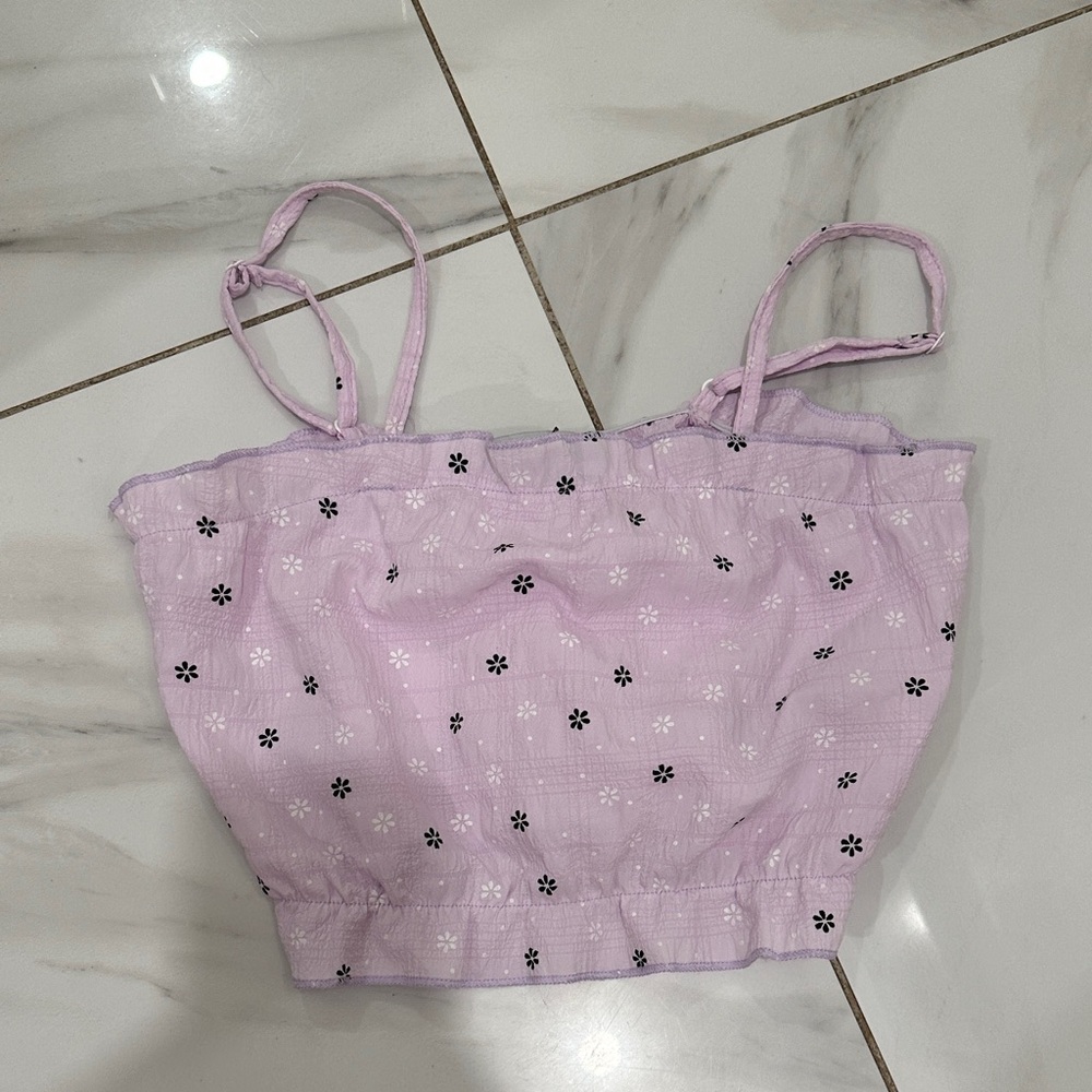 Lilac Floral Crop Top